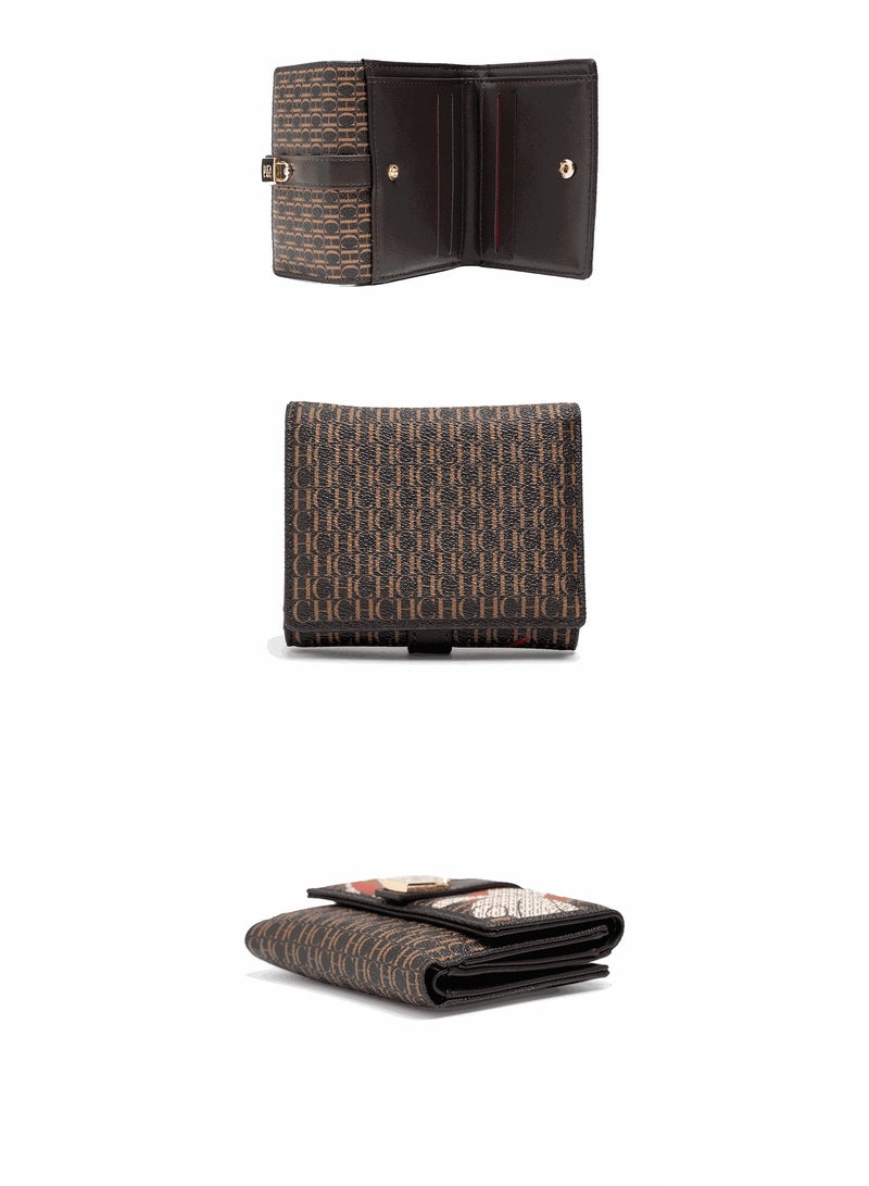 Chchmu Short Buckle PU Foldable Wallet with Multi-Function Coin Pocket - Image 2